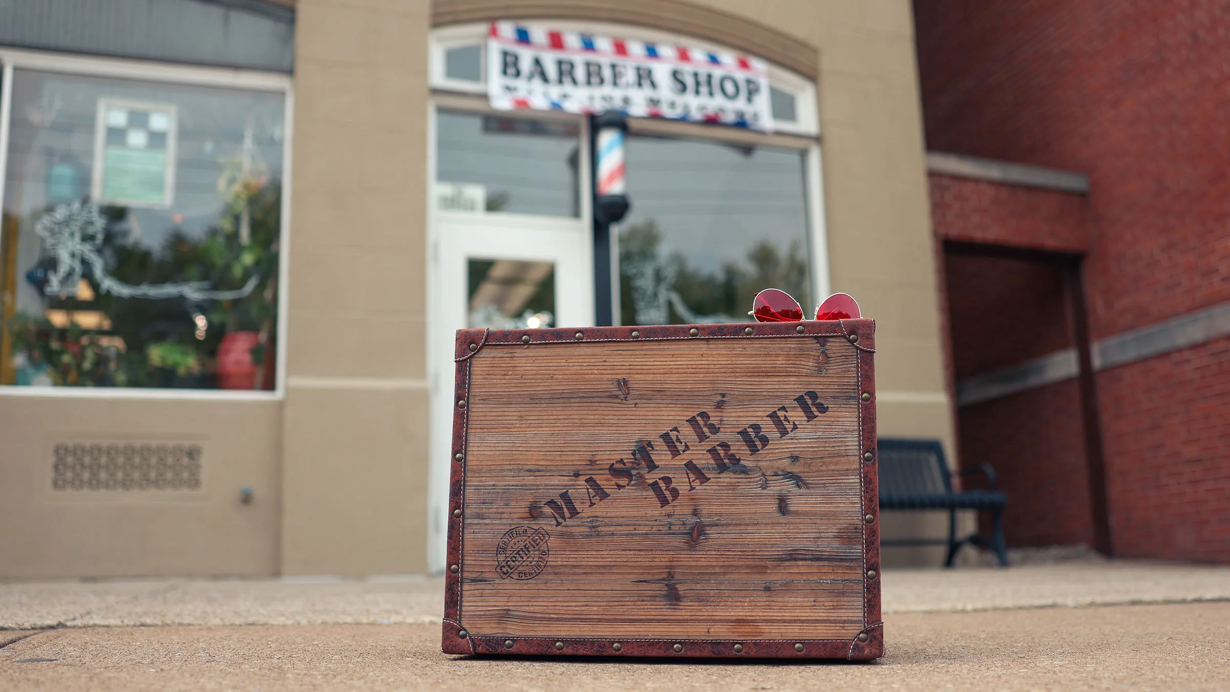 Black Hat Barber chair and station, downtown Willoughby Ohio