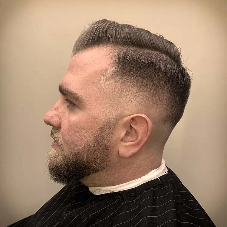 Hot-towel straight-razor shave in progress at Black Hat Barber, Willoughby OH