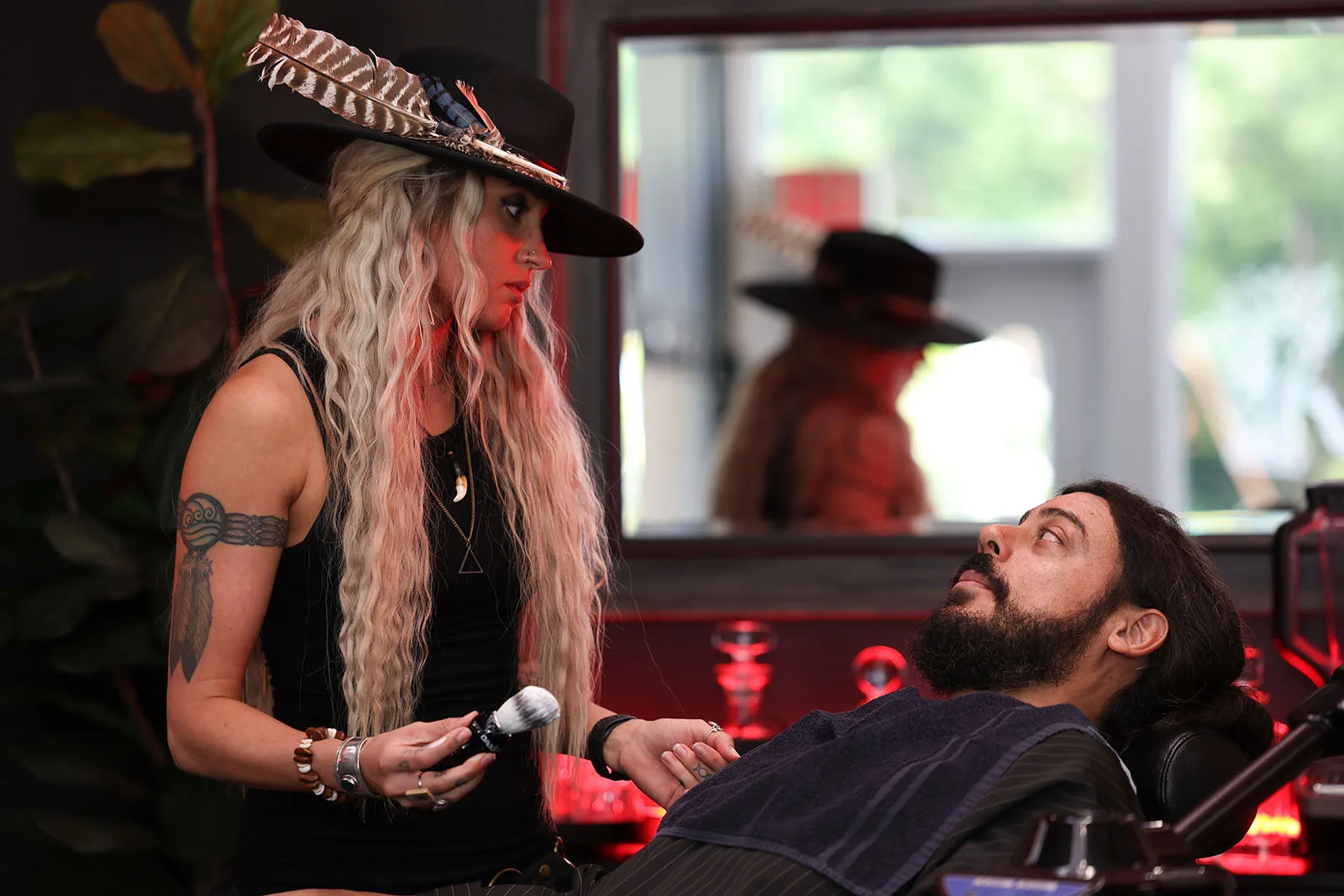 Talc and aftershave finish at Black Hat Barber